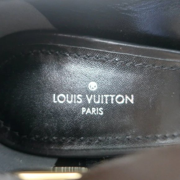 Louis Vuitton Matchmake Pumps Brown Monogram Canvas & Black Leather Size 37.5 - Picture 9 of 12